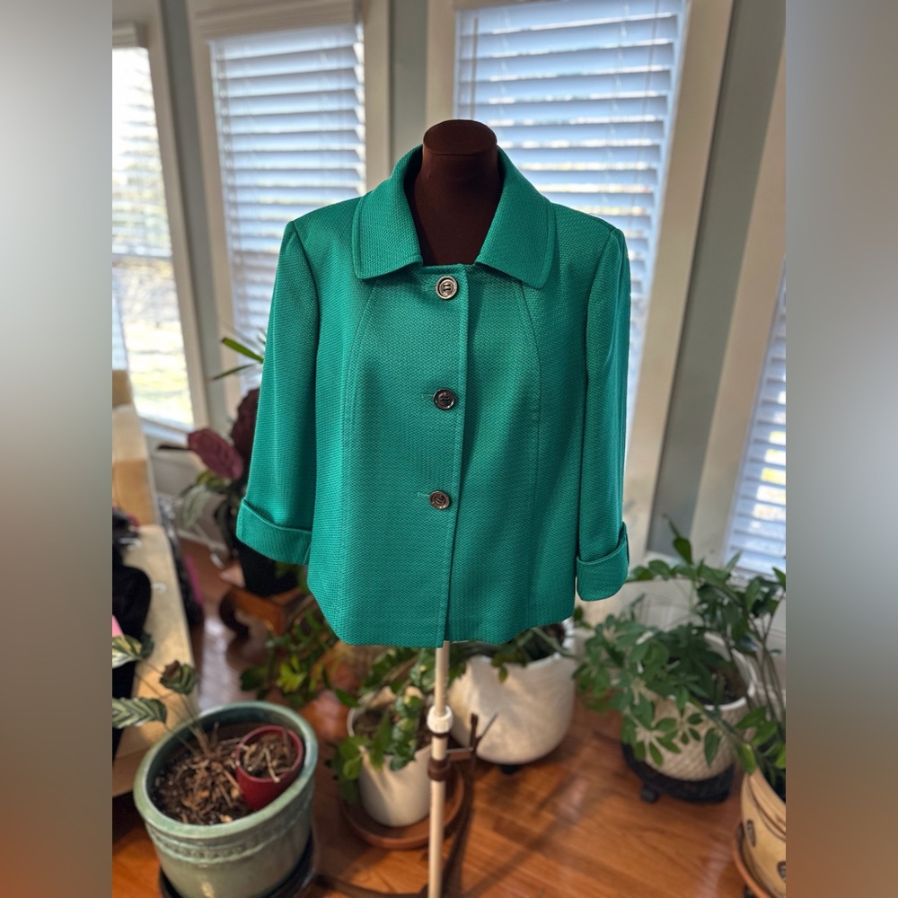 Tahari Jacket (16W)(Turquoise)
